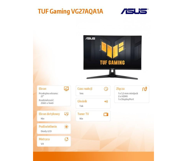 ASUS TUF Gaming VG27AQA1A - 1107292 - zdjęcie 6